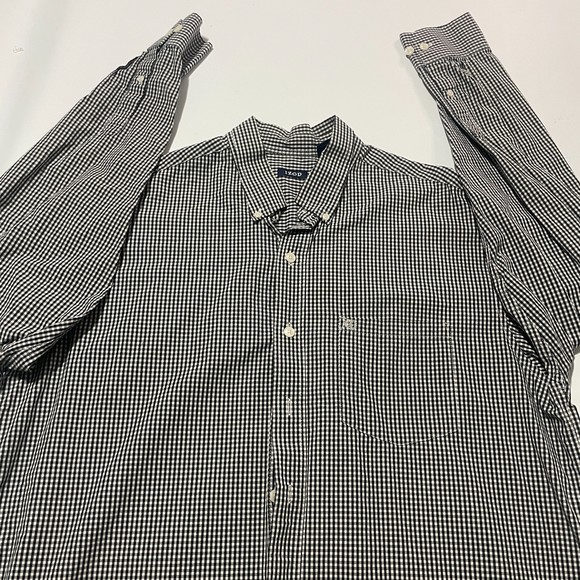 IZOD 100% cotton black and white button down shirt size xlt - Picture 1 of 10